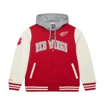 Detroit Red Wings Rinkside Hooded Wool/Leather Jacket