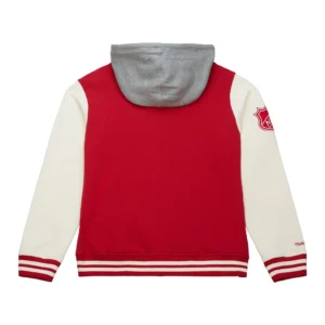 Detroit red wings black rinkside hooded varsity jacket