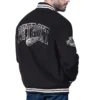 Detroit red wings blackout corduroy varsity black jacket
