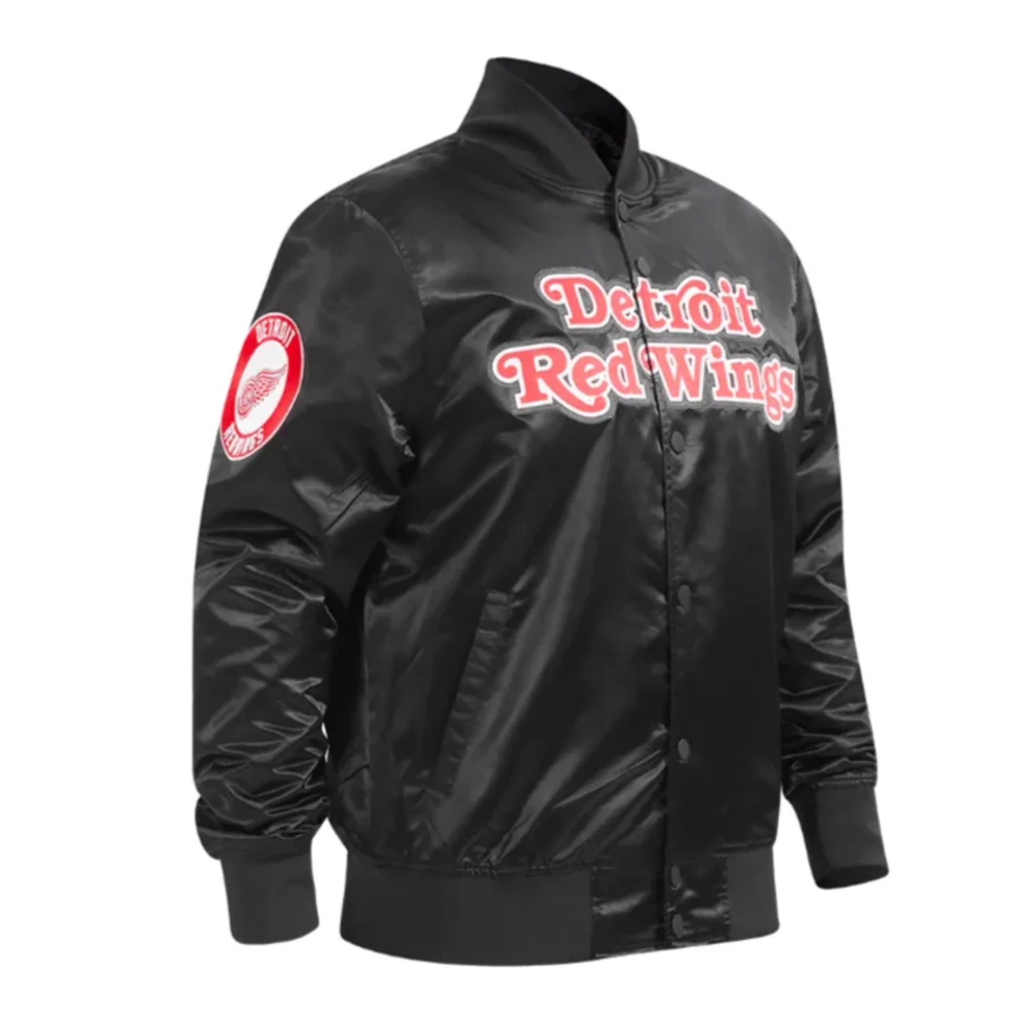 Detroit red wings classic black satin jacket