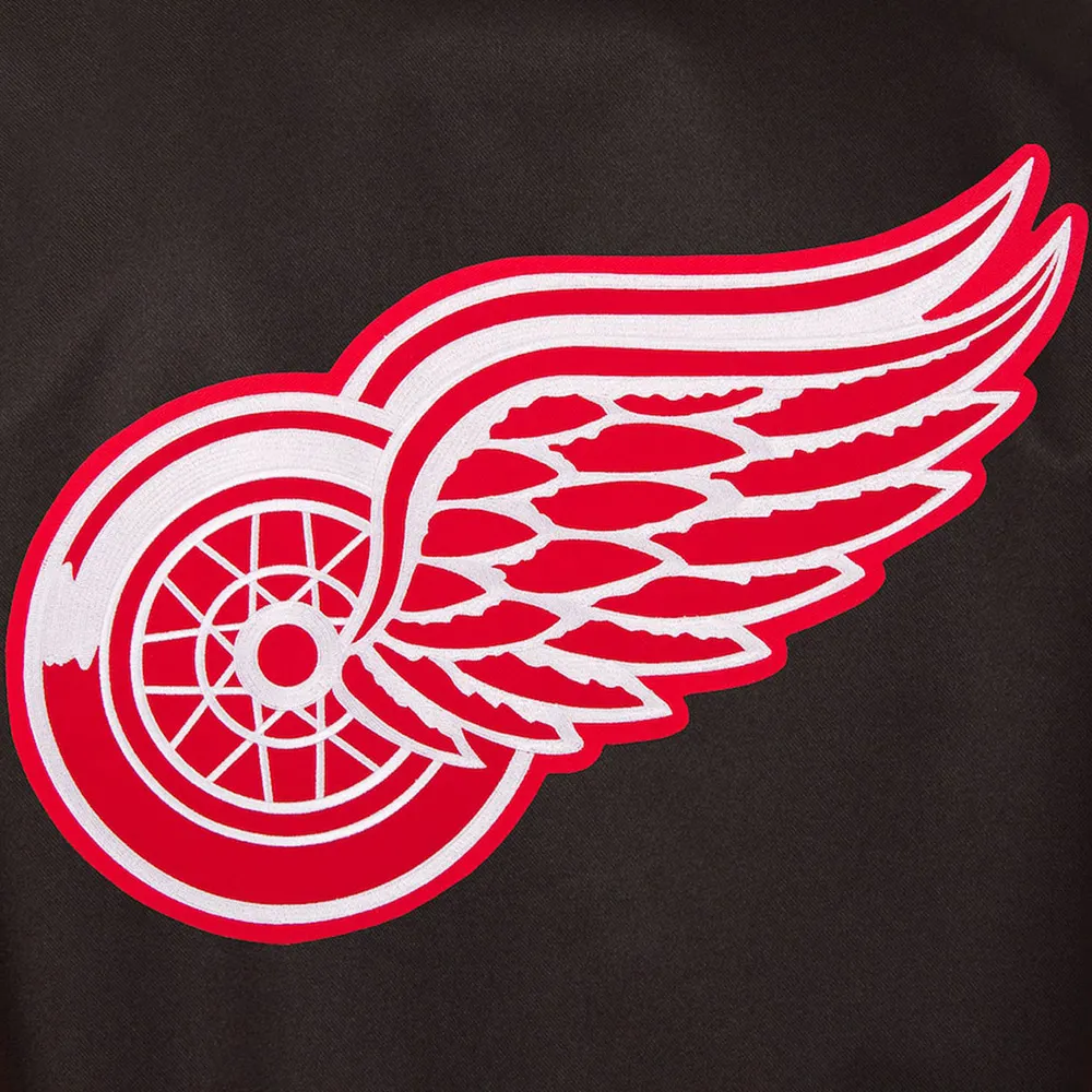Detroit red wings front hit polyester varsity jacket