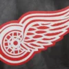 Detroit red wings full real leather varsity jacket black 00 1