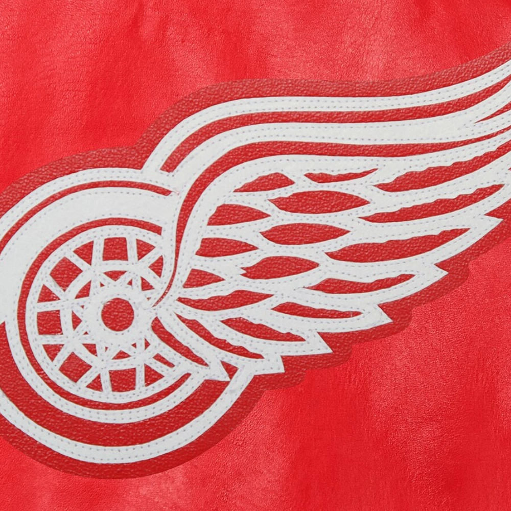 Detroit red wings genuine leather varsity jacket red 2 1