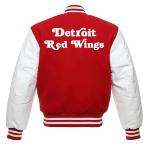 Detroit red wings letterman wool leather varsity jacket 1 1