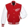 Detroit red wings letterman wool leather varsity jacket 1