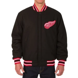 Detroit red wings one color wool varsity jacket
