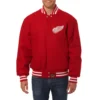 Detroit red wings one color wool varsity jacket red 1 1