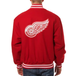 Detroit red wings one color wool varsity jacket red 4 1