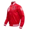 Detroit red wings retro classic full snap satin varsity jacket red 2