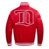 Detroit red wings retro classic full snap satin varsity jacket red 4