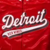 Detroit red wings script tail satin varsity jacket red 5