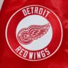 Detroit red wings script tail satin varsity jacket red 6