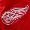 Detroit red wings script tail satin varsity jacket red 7