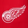 Detroit red wings script tail wool leather varsity jacket red white 6