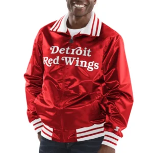 Detroit red wings the captain red satin jacket
