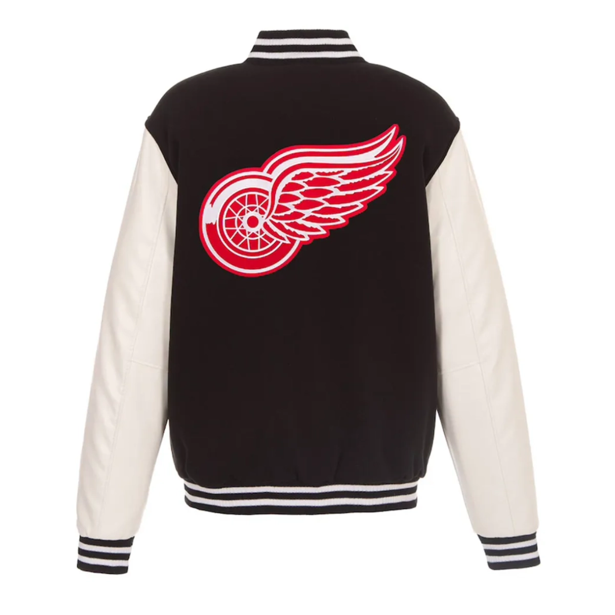 Detroit red wings two tone wool leather jacket