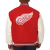 Detroit red wings two tone wool leather varsity jacket red white 1 1