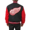 Detroit red wings two tone wool varsity jacket black red 00 1