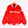 Detroit red wings vintage striped satin jacket