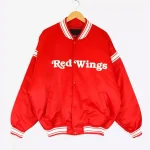 Detroit Red Wings Vintage Striped Red Satin Jacket