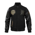 Detroit Tigers Black & Gold Wool/Leather Jacket