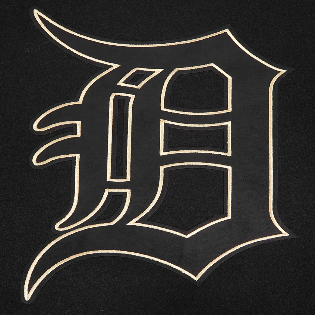 Detroit tigers black gold wool leather varsity jacket black 5