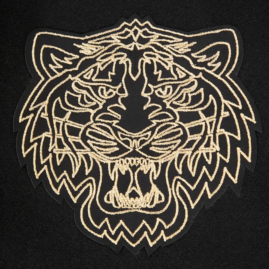 Detroit tigers black gold wool leather varsity jacket black 7