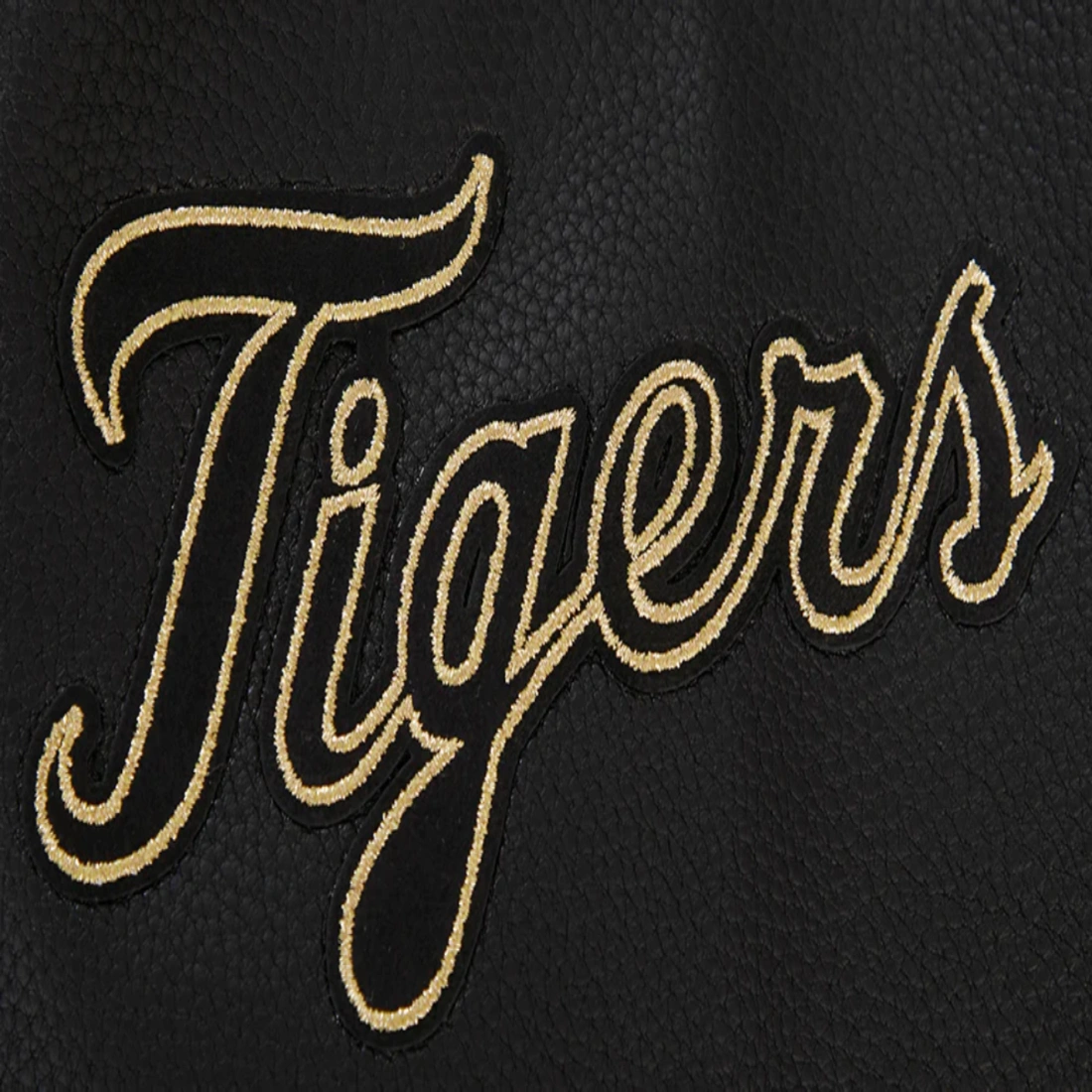 Detroit tigers black gold wool leather varsity jacket black 8