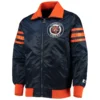 Detroit tigers captain iii satin varsity jacket navy