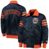 Detroit tigers captain iii satin varsity jacket navy 3