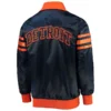 Detroit tigers captain iii satin varsity jacket navy 4