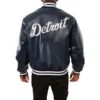 Detroit tigers full real leather varsity jacket navy 2
