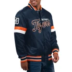 Detroit Tigers Home Game Navy Satin Jacket