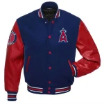 Los Angeles Angels Letterman Blue Wool/Leather Jacket