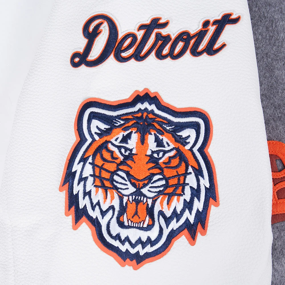 Detroit tigers old english wool leather varsity jacket greywhite 2 1