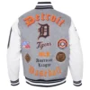 Detroit tigers old english wool leather varsity jacket greywhite 6 1
