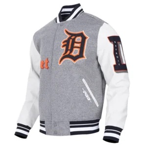 Detroit tigers old english wool leather varsity jacket greywhite 7 1