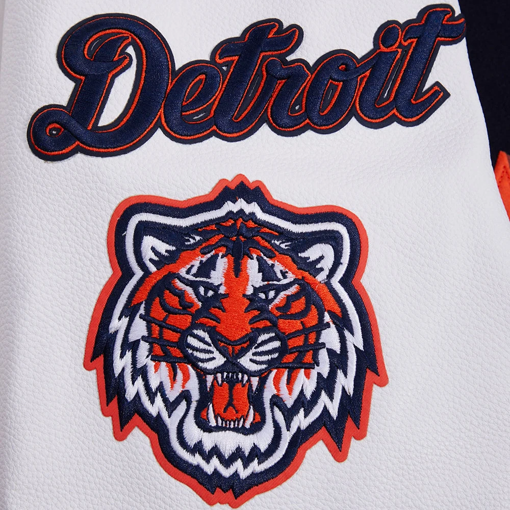 Detroit tigers old english wool leather varsity jacket navywhite 2 1