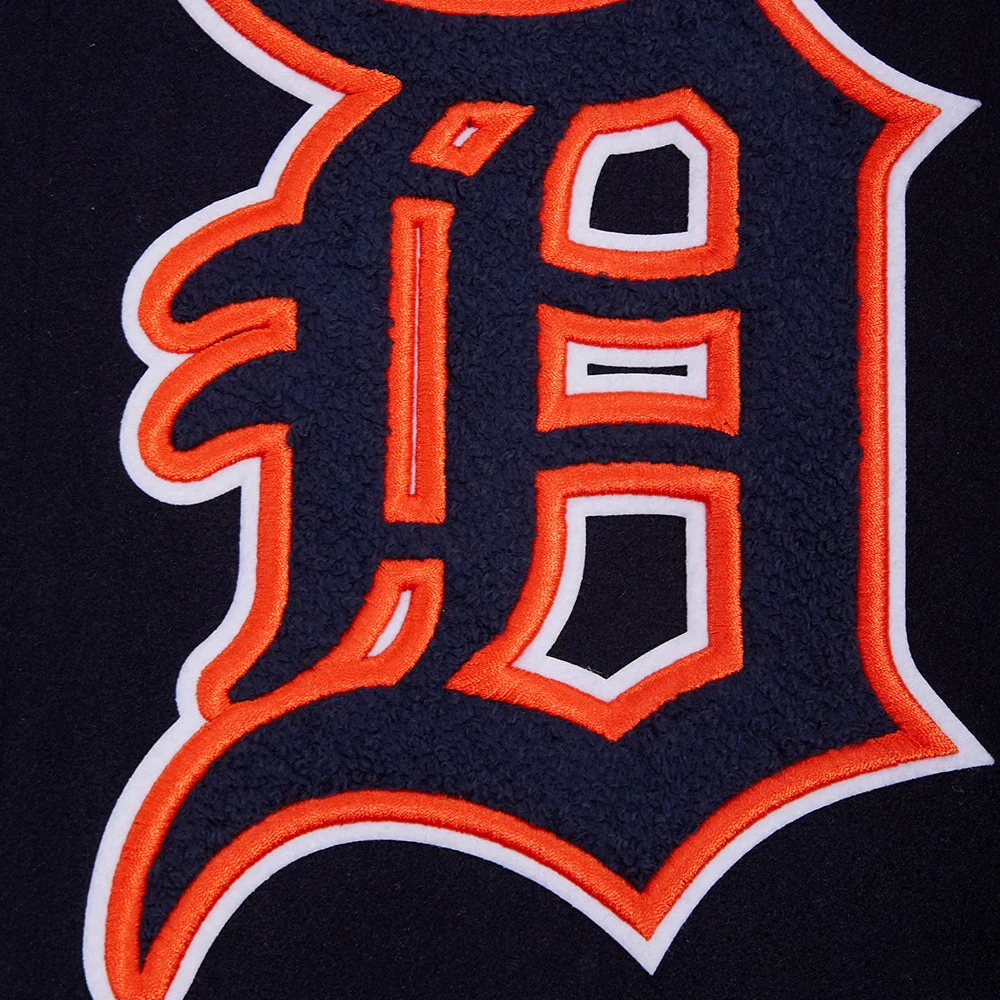 Detroit tigers old english wool leather varsity jacket navywhite 4 1