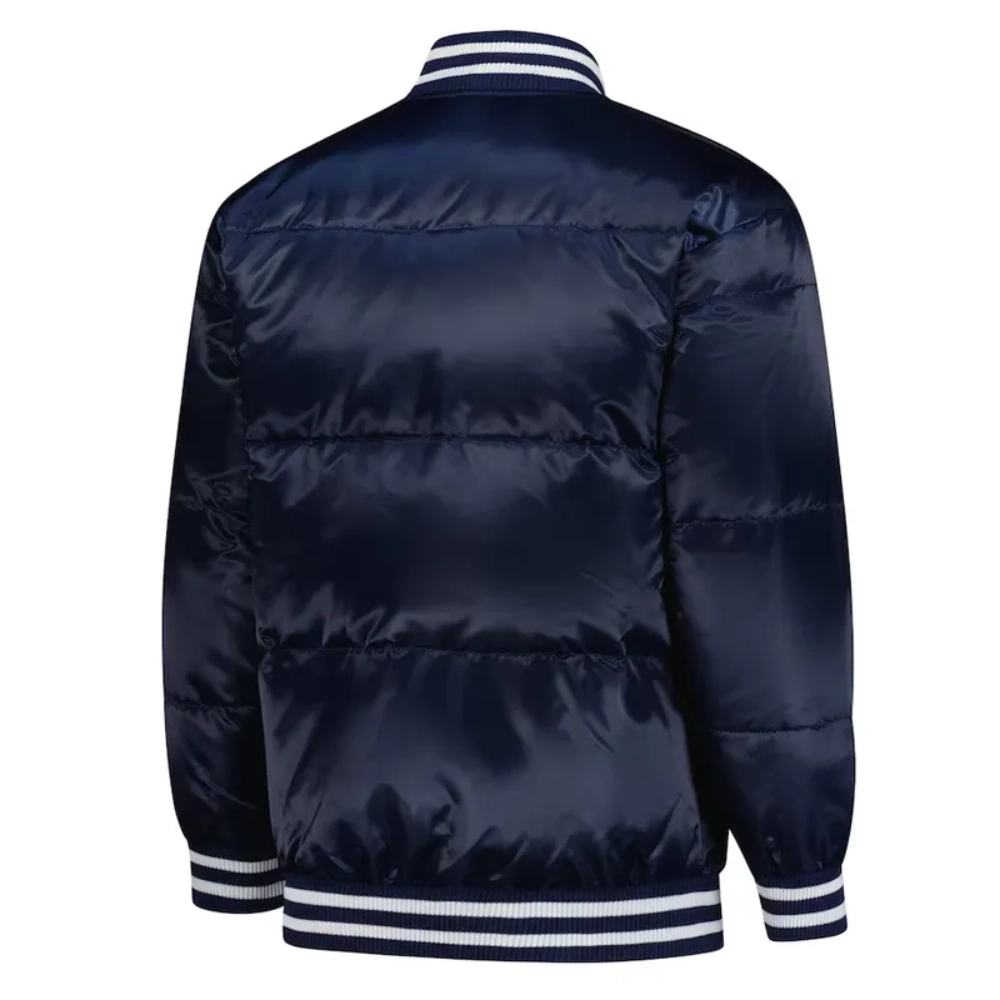 Detroit tigers puffer satin varsity jacket
