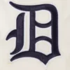 Detroit tigers retro classic womens full snap satin varsity jacket cream