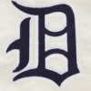 Detroit tigers retro classic womens full snap satin varsity jacket cream 2