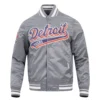 Detroit tigers script tail satin varsity jacket gray 1