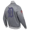 Detroit tigers script tail satin varsity jacket gray 4