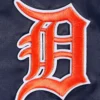 Detroit tigers script tail satin varsity jacket navy 10