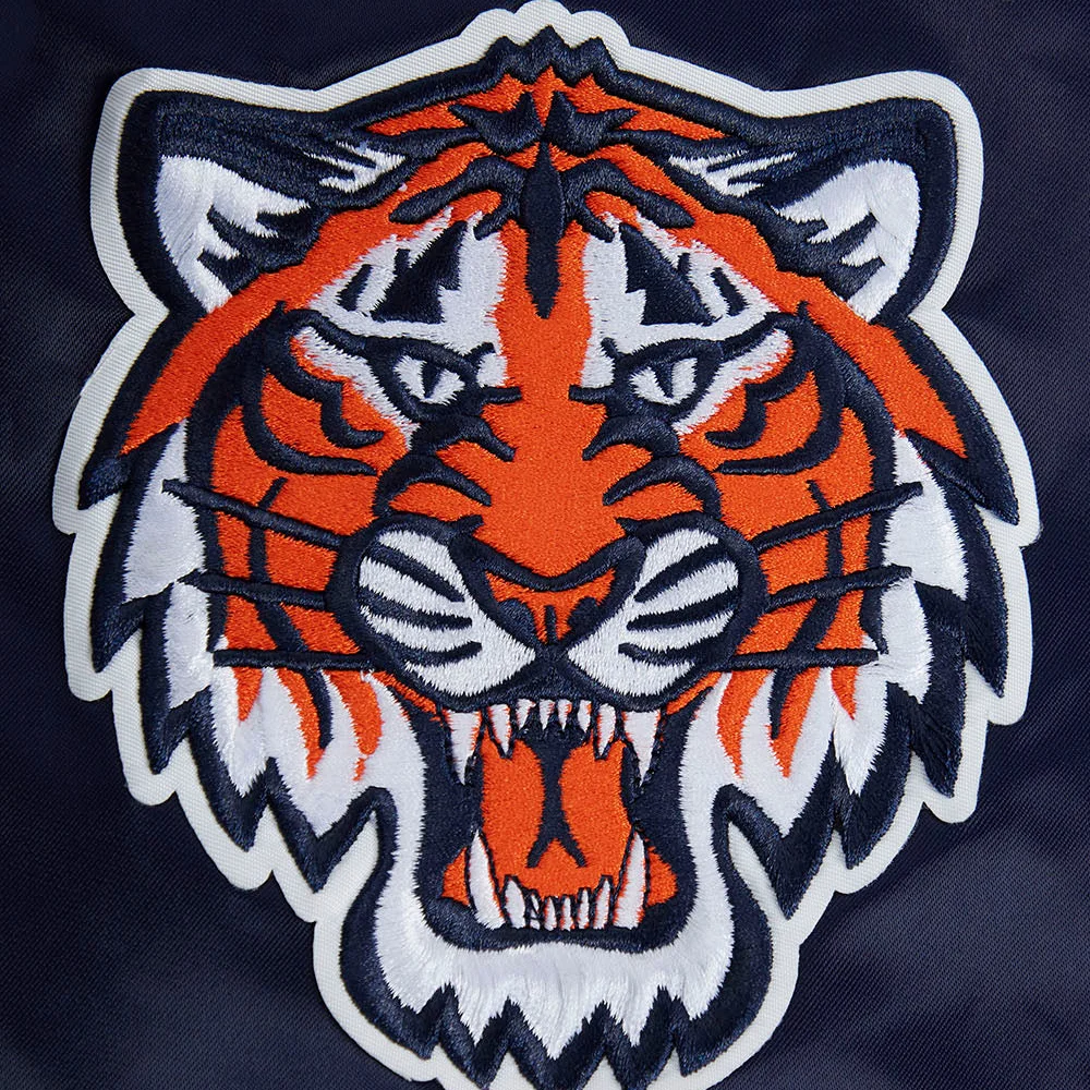 Detroit tigers script tail satin varsity jacket navy 5