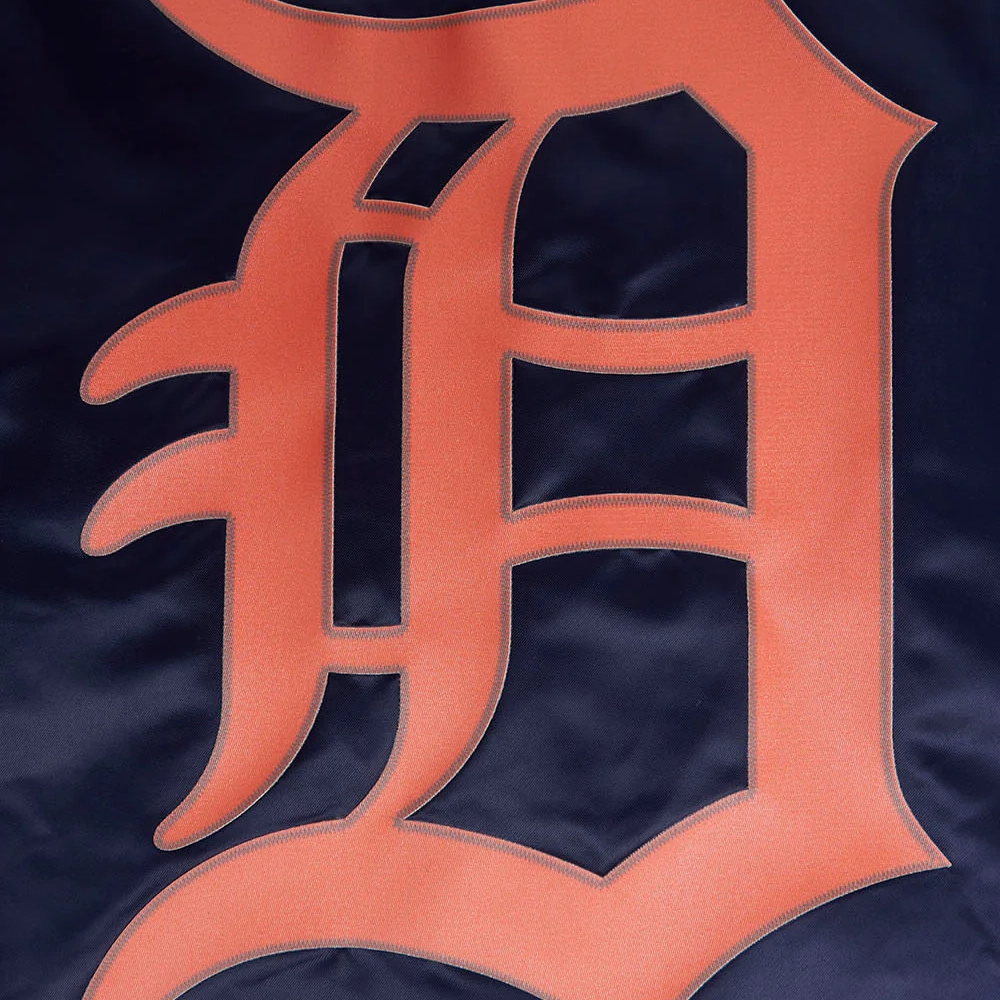 Detroit tigers script tail satin varsity jacket navy 6