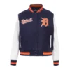 Detroit tigers script tail wool varsity jacket navywhite 1
