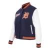Detroit tigers script tail wool varsity jacket navywhite 2