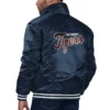 Detroit tigers silver tab satin trucker varsity jacket navy 1 1